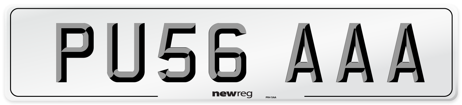 PU56 AAA Number Plate from New Reg